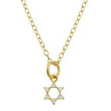 Gold star of david necklace 
